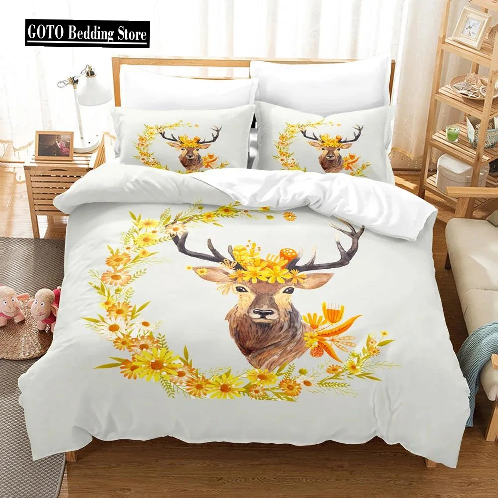 

3d Deer Twin Bedding Set Adults Winter Duvet Cover Sets Kids,twin Full Queen King Bedroom Set Home Textile Bed Cover Set