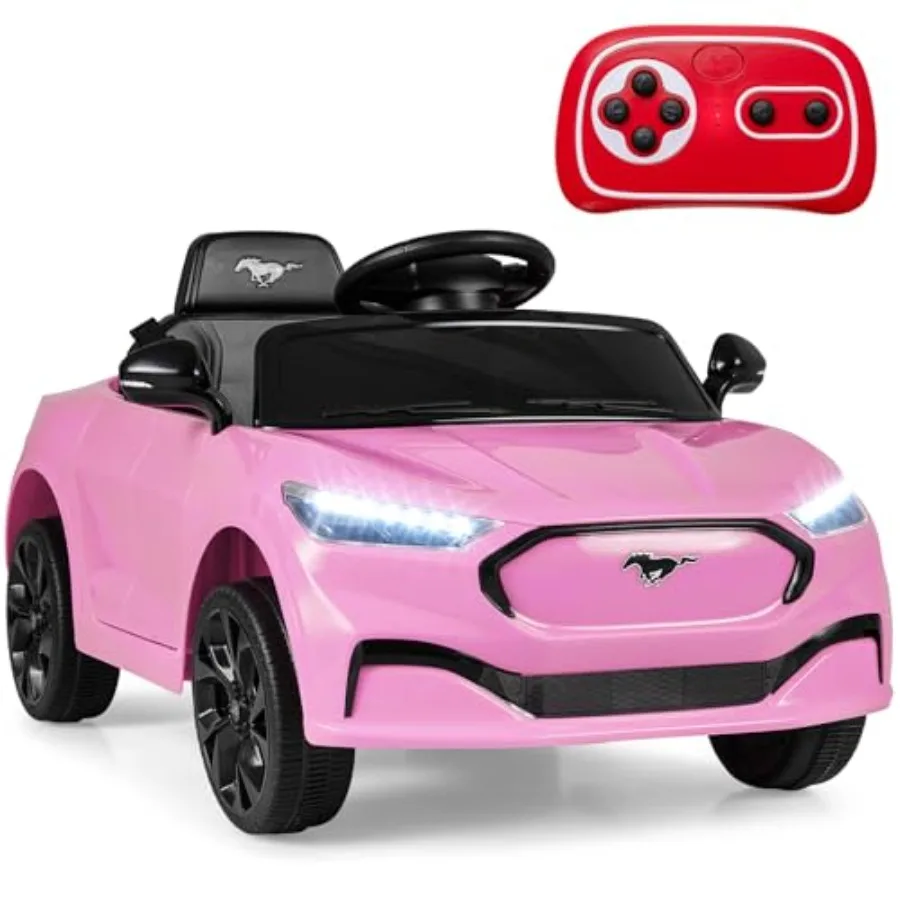 

Electric Ride-on Car 12V Ford Mach E Licensed Vehicle with Parent Control LED Lights Horn Music Wireless Connection Spring Susp