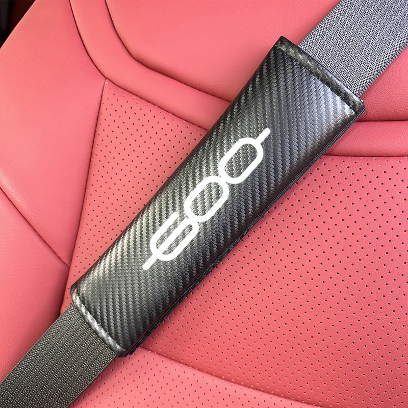 أغطية حزام مقعد السيارة من ألياف الكربون ، واقي الكتف ، وسادة لـ FIAT our E 600L S ، وسادة حمراء من FIAT
