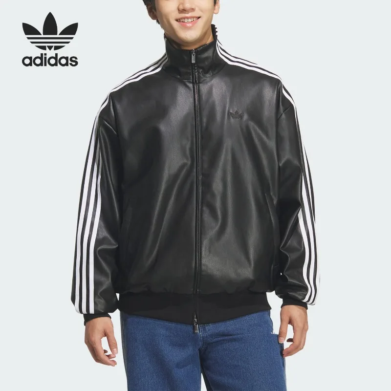 Adidas Clover Men's and Women's Stand-Up Collar Vintage Sports Durable Loose Jacket KQ5472