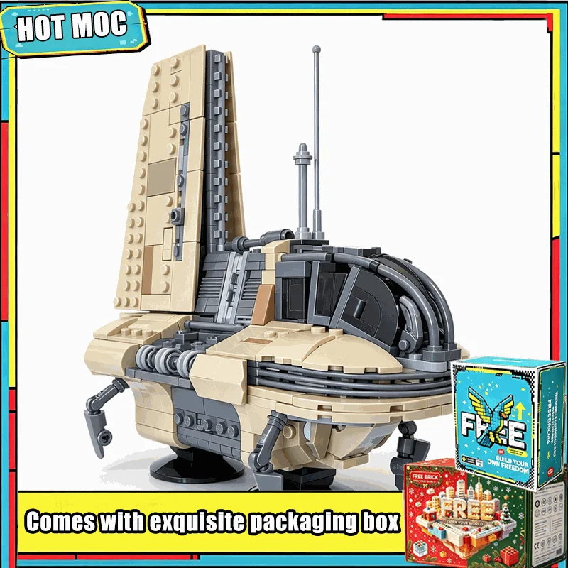 903 Parts MOC Sci Fi Alien Diplomatic Shuttle Model Custom Building Blocks Standard Size Brick Set Collection Display Kit Gifts