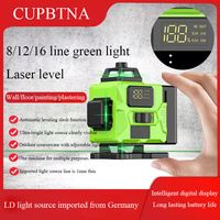 8/12/16 Line 4D Laser Level 360° Self-leveling Horizontal And Vertical Super Powerful Green Light Professional Laser Level Tools