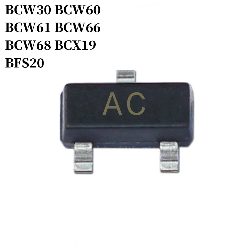 100~10000Pcs BCW30 BCW60 BCW61 BCW66 BCW68 BCX19 BFS20 SMD Transistor SOT-23 PNP NPN Bipolar Amplifier Transistor