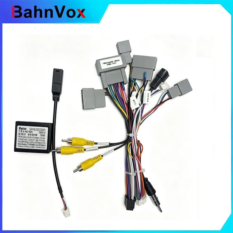16pin Android Car Radio wiring Harness Plug Power Cable Adapter Canbus Decorder Box For Honda Odyssey 2015 with 360 camara