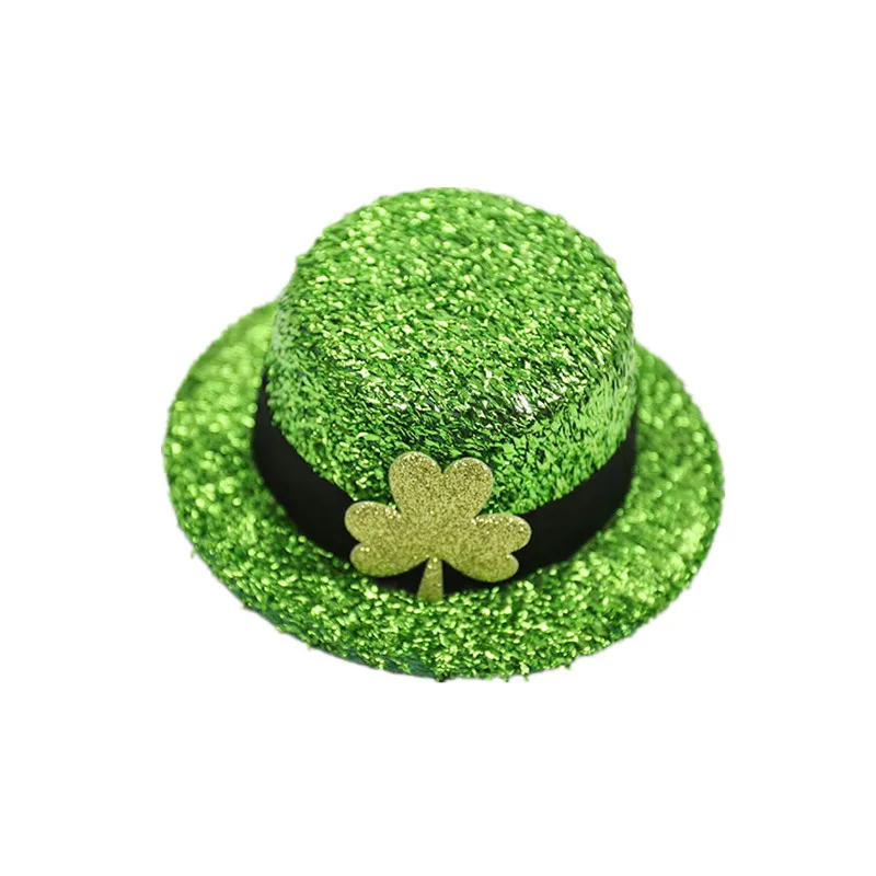 Green Decorative Hat St. Patrick's Day Dressing Supplies Clover Hat Hair Card Irish Festival Party Hair Accessories Cosplays