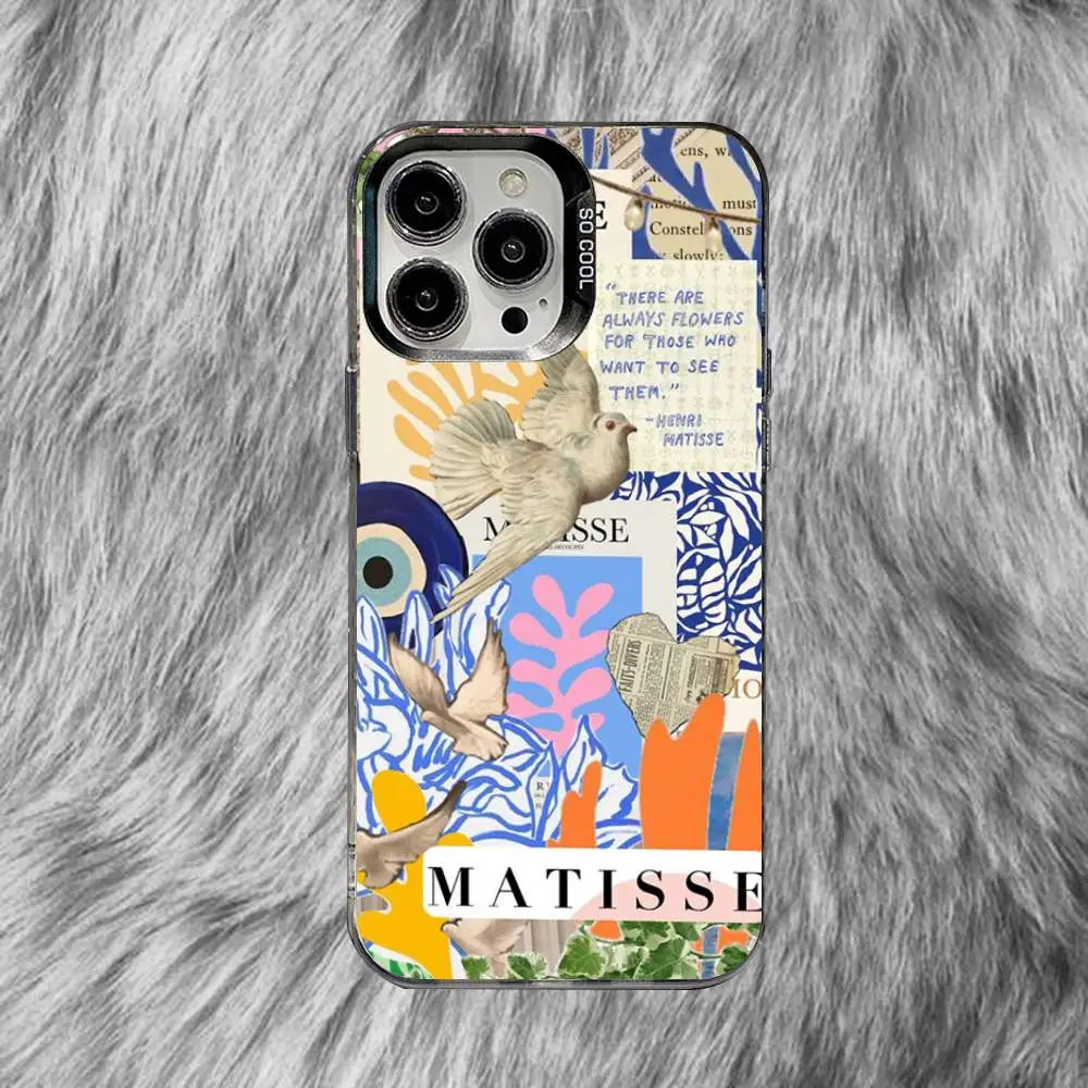 Henri Matisse Art Phone Case For IPhone 15,16,17,13,14,11,12,Pro,Max,Plus,E,Air,Mini Gray Matte Shockproof Back Cover