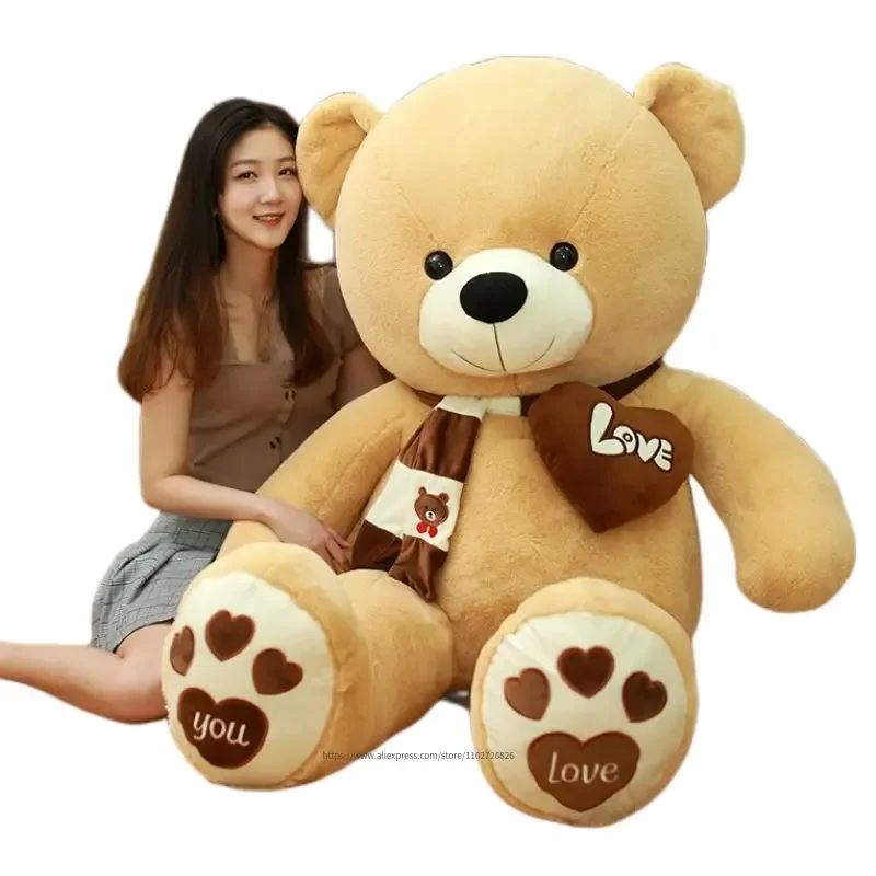 High Quality 80/100CM 4 Colors Teddy Bear With Scarf Stuffed Animals Bear Plush Toys Teddy Bear Doll Lovers Birthday Baby Gift