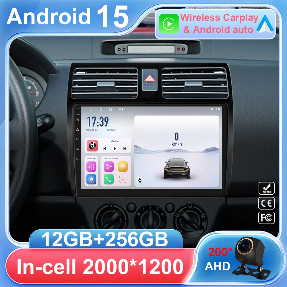 

Car Auto For Suzuki Swift 2003 - 2006 2007 2008 2009 2010 Carplay Radio Multimedia Video Player 4G GPS NAVI WIFI QLED Android 14