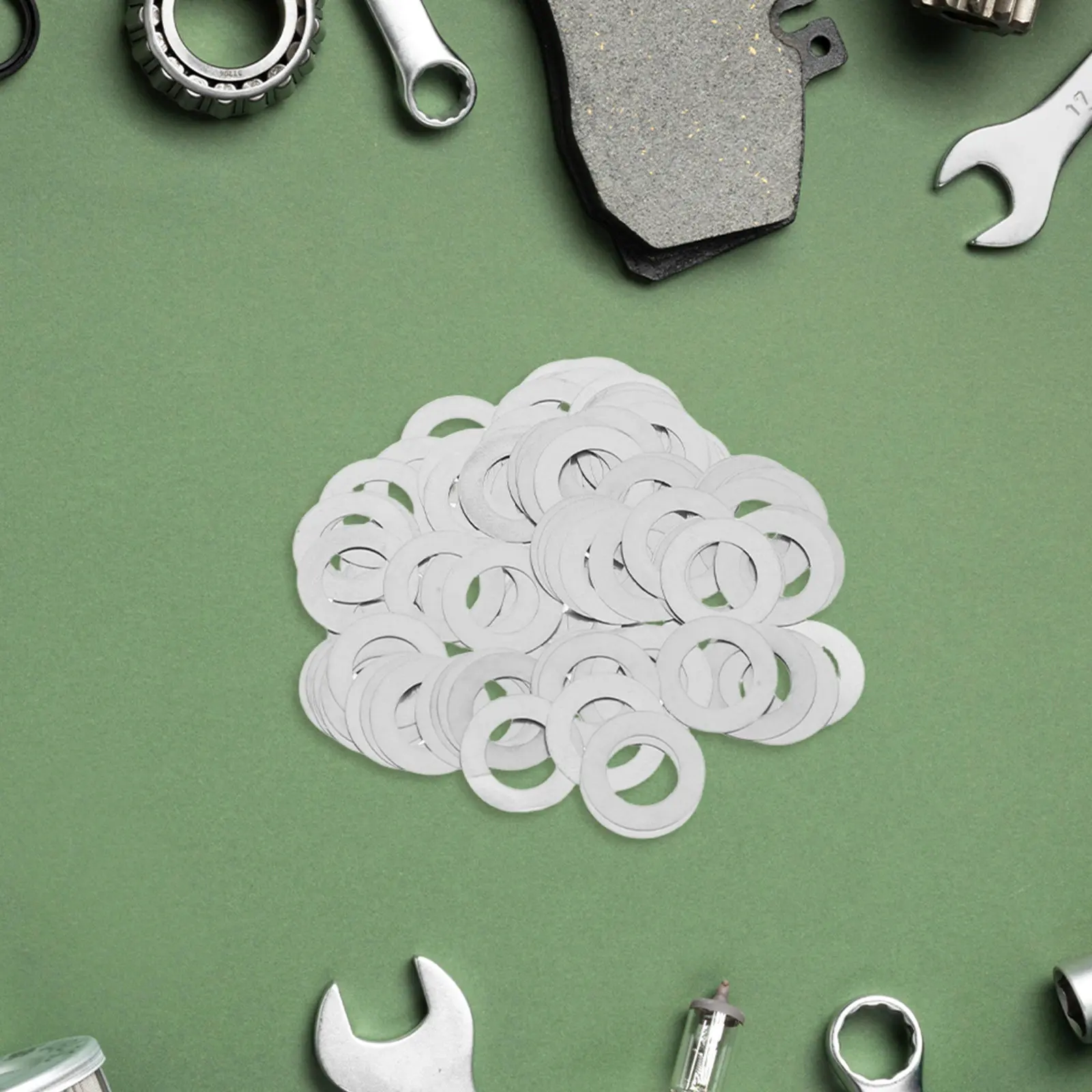 100Pcs Stainless Steel Mini Flat Washers Ultra Thin Spindle Shims for Door Knob Noise Reduction