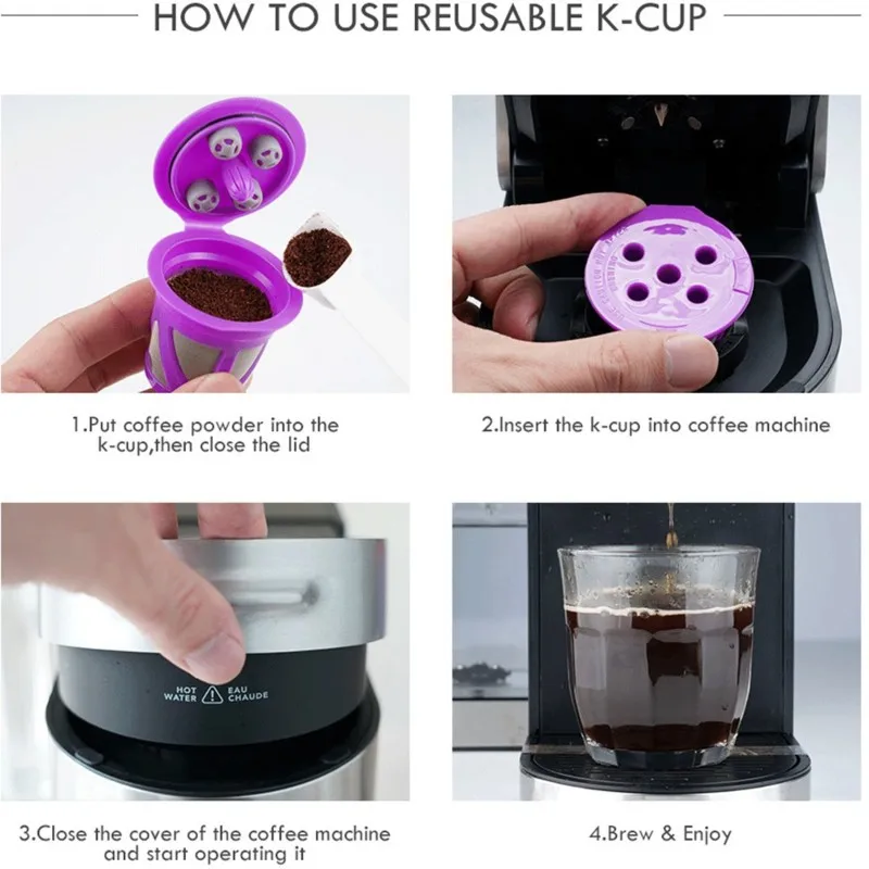 TAIGH-Eco-Friendly K-Cup Coffee Capsule Reusable-Works For Keurig Machines-For Multiple Model Compatibility