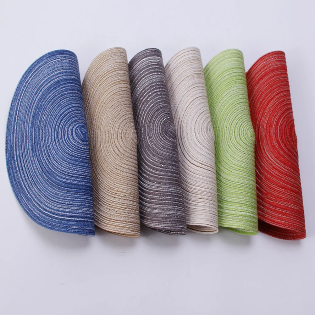 

Red S Round Cotton Linen Table Mat Woven Placemat Heat Resistant Anti Skid for Dining Table Kitchen Western Food Coaster