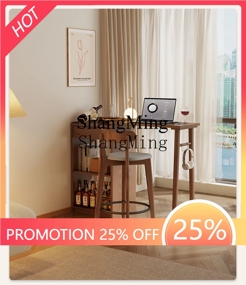 

Стол-бар из массива дерева FG, выдвижной, для малогабаритных квартир, ультратонкий, в стиле легкой роскоши, для открытых гостиных, высоких балконов, для отдыха, компактный.