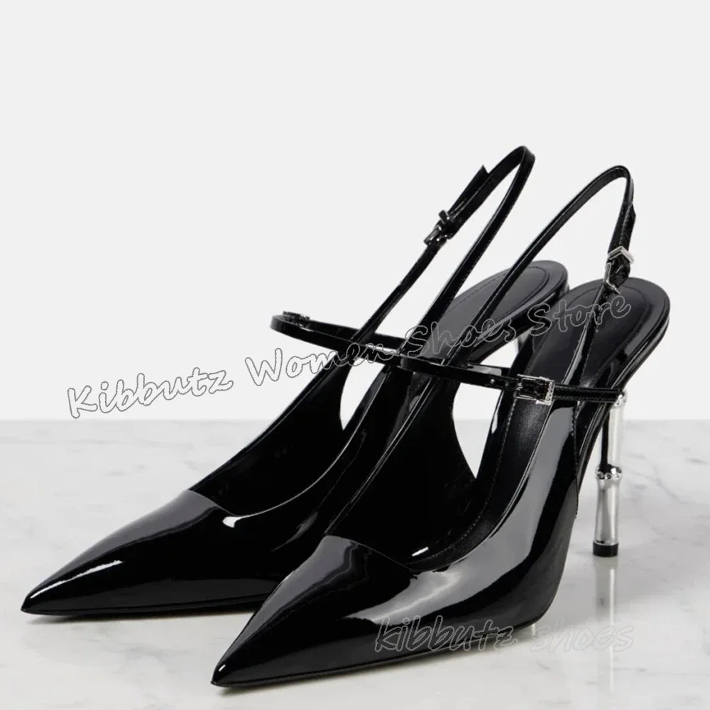 

Belt Buckle Pumps Slip-On Fashion Concise Elegant Sexy Novelty Women Party Wedding Shoes Pointed Toe Thin Heels Genuine Leather