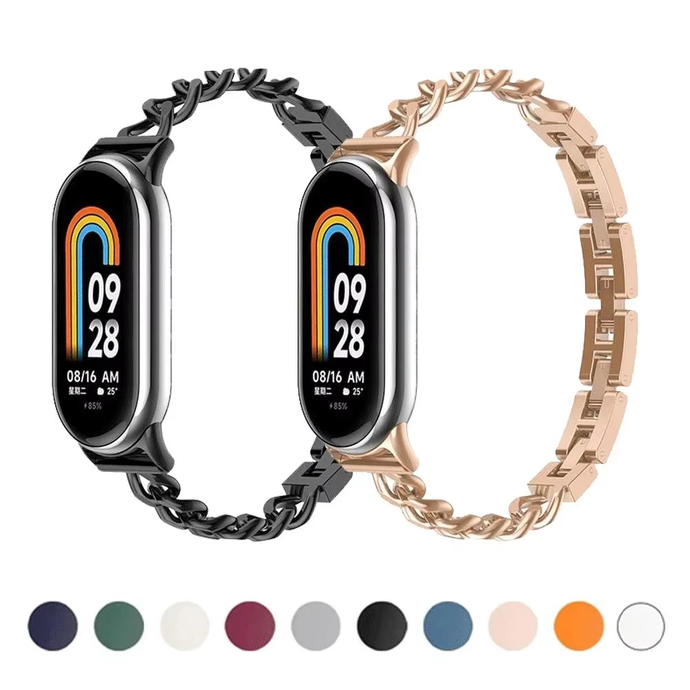 Luxury Stainless steel Strap For xiaomi mi band 10 9 8 Belt Replacement for miband 10 9 8 Bracelet watchband Accessories
