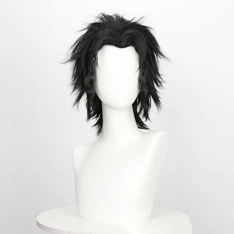 Anime JOJO Jotaro Kujo Cosplay Wig Black Short Synthetic Hair Hat Earrings For Women Men Halloween Costume Party Carnival Props