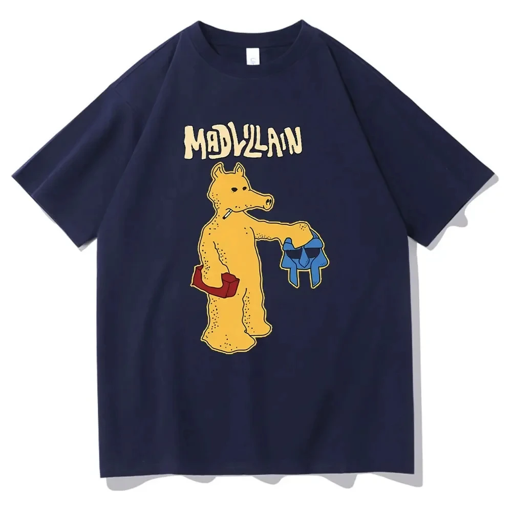 مضحك الكرتون الراب كواسيموتو طباعة تي شيرت مغني الراب Mf Doom Mad Villian الجرافيك التي شيرت الرجال النساء الهيب هوب الاتجاه المتضخم تي شيرت