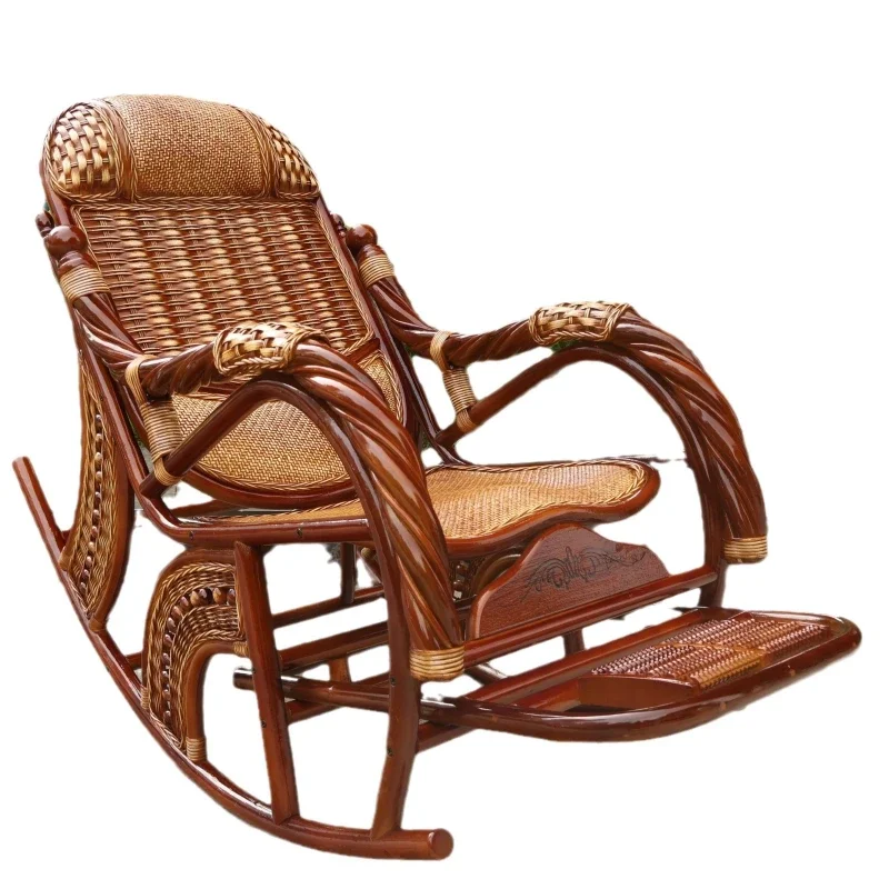 

Natural rattan rattan household rocking chair recliner back recliner nap chair leisure