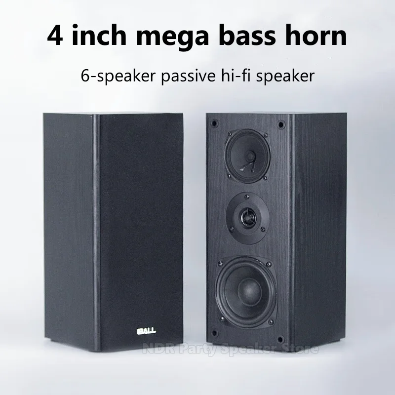 High Quality Good Soundbox Wooden Enclosure 60W High Power 4 Inch Woofer Horn HiFi Passive Bookshelf Speakers For Home Theater