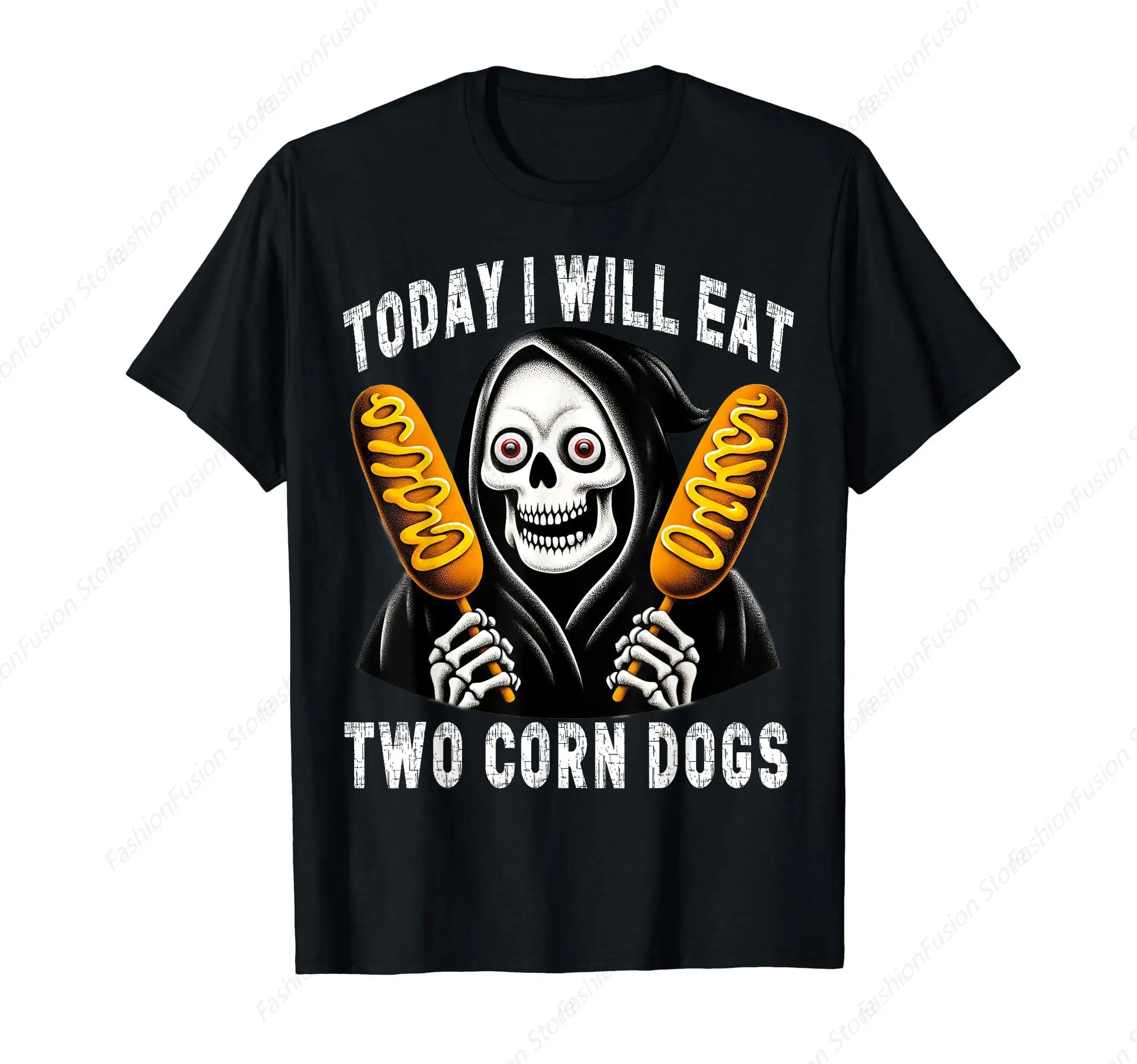 Today I Will Eat Two Corndogs Tshirt Fashion Cotton Crew Neck Short Sleeves Mens Clothing for Casual Outdoor Tee Top Streetwear