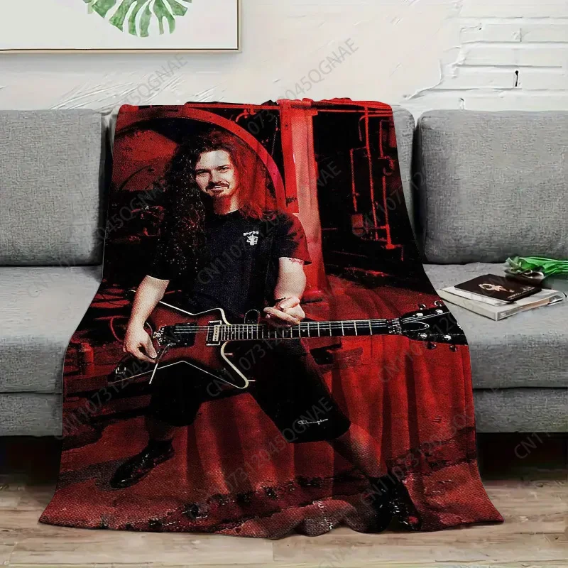 Custom Dimebag Darrell Print Music Tribute Blanket - Soft Flannel All-Season Bedspread With Guitar & Pantera Design, Perfect Gif