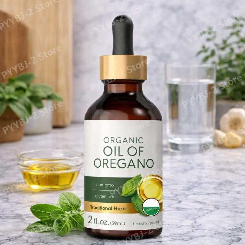

Organic Oil of Oregano Liquid Drops Vegan Herbal Supplement Health Non-GMO Gluten Free Daily Nutritional Support 60ml Per Bottle