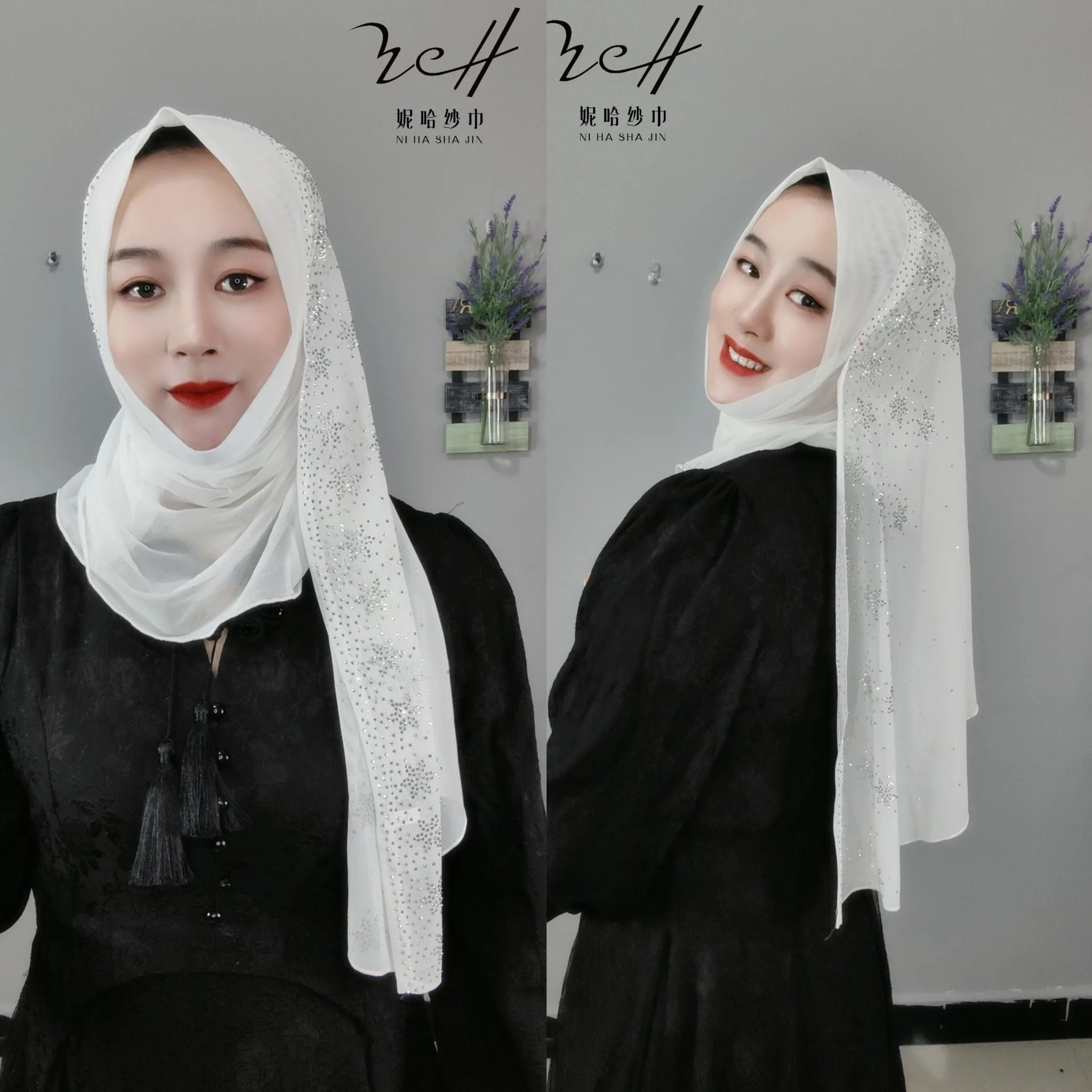 Neue Sommer muslimische Wrap Hijab Dubai Mode Stil Instant Schal Hijabi