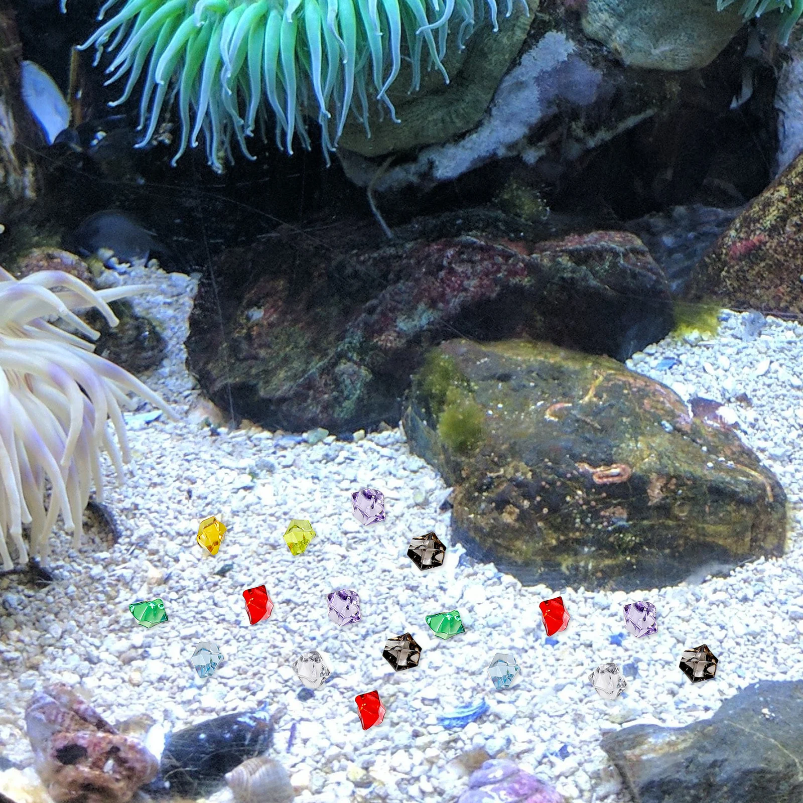 

200pcs Vase Multicolored Acrylic Filler for Party Tea Party Decorations Table Centerpiece Home Decor Fake Ice Stones