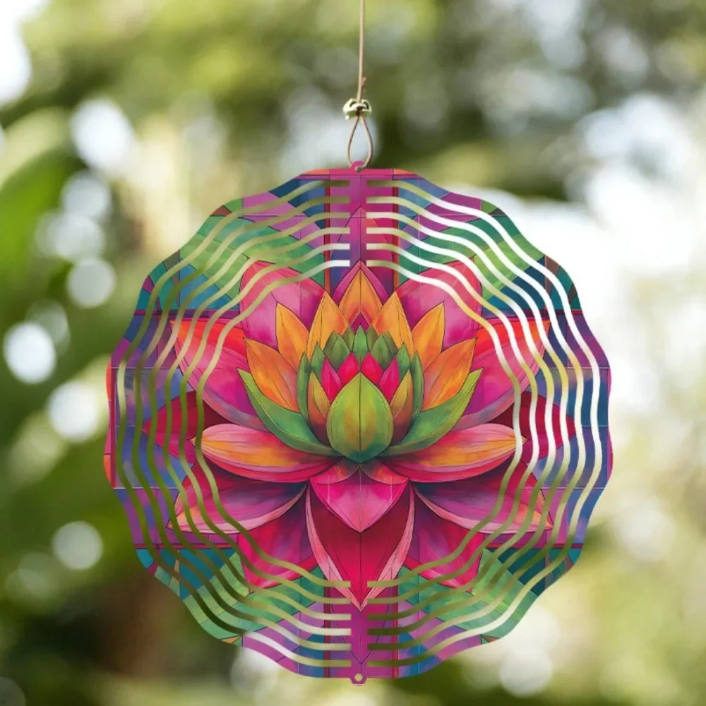 CIFBUY Metall-Windspiel, rotierend, für den Außenbereich, Gartendeko, Boho-Hofkunst-Ornament, beidseitig aufhängbar, Geschenk für Mama, Wanddekoration