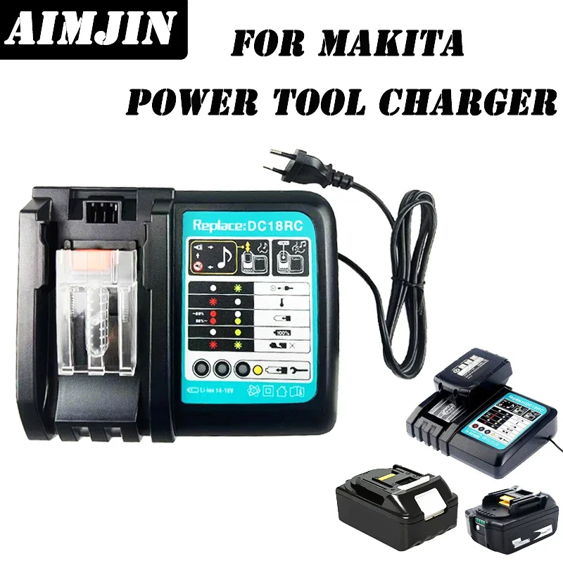 DC18RC Rapid Battery Charger Compatible with Makita 14.4V-18V Li-ion Battery BL1415 BL1430 BL1815 BL1830B BL1850B BL1860B