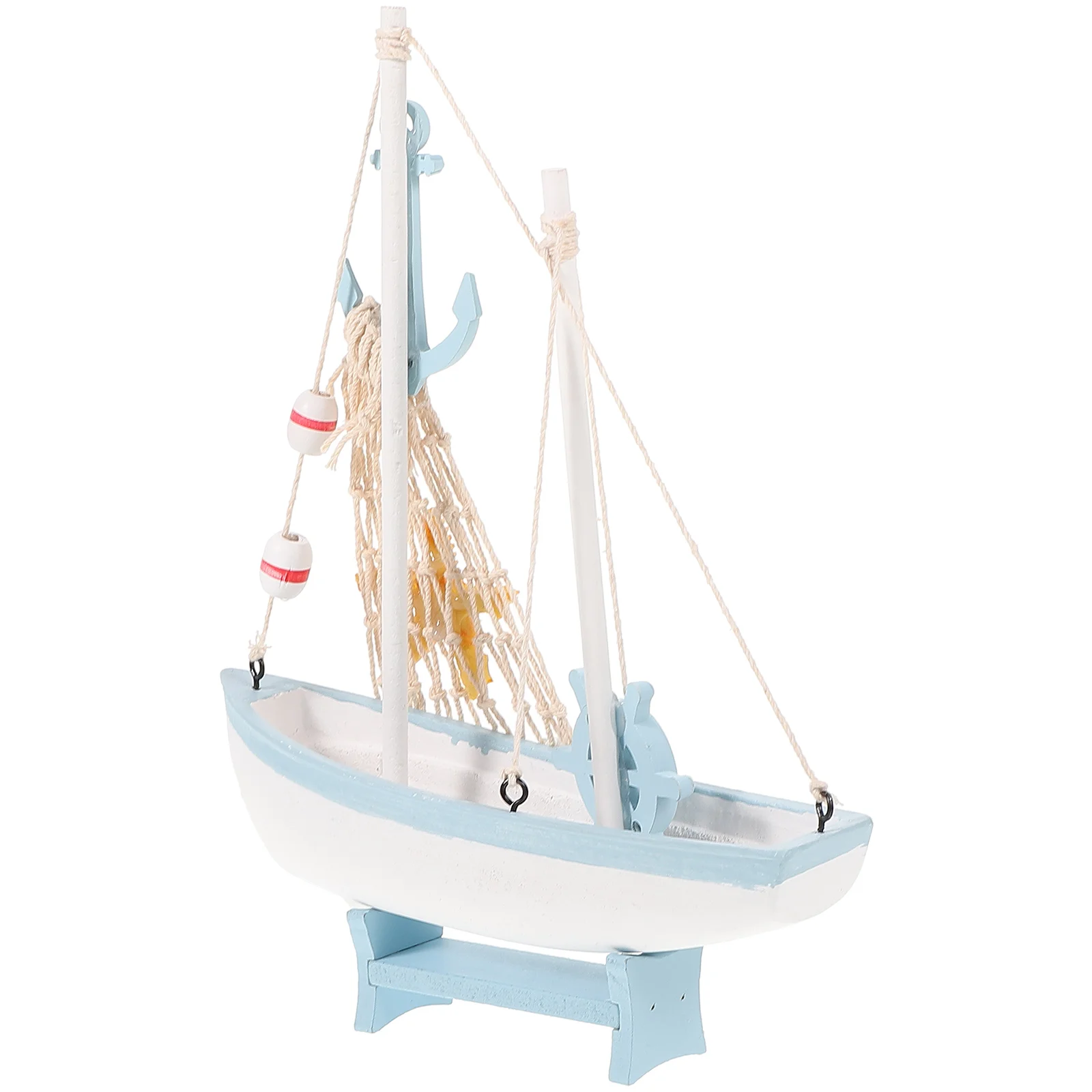 

Sailboat Decoration Mediterranean Style Desktop Ornament For Home Office Modern Sculptures Small Nautical Sailing Boat