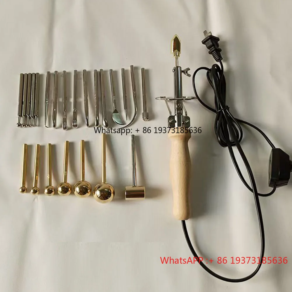 Fabric Flower Maker Set Electric Artificial Flower Clover Tools Soldering Iron with 17x Iron & Brass 18x 24x 27x