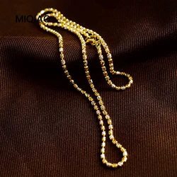 MIQIAO Real 925 Sterling Silver cylindrical Chain Italy Necklace Necklaces Woman Trend 2024 Jewellery Female High Quality Fine