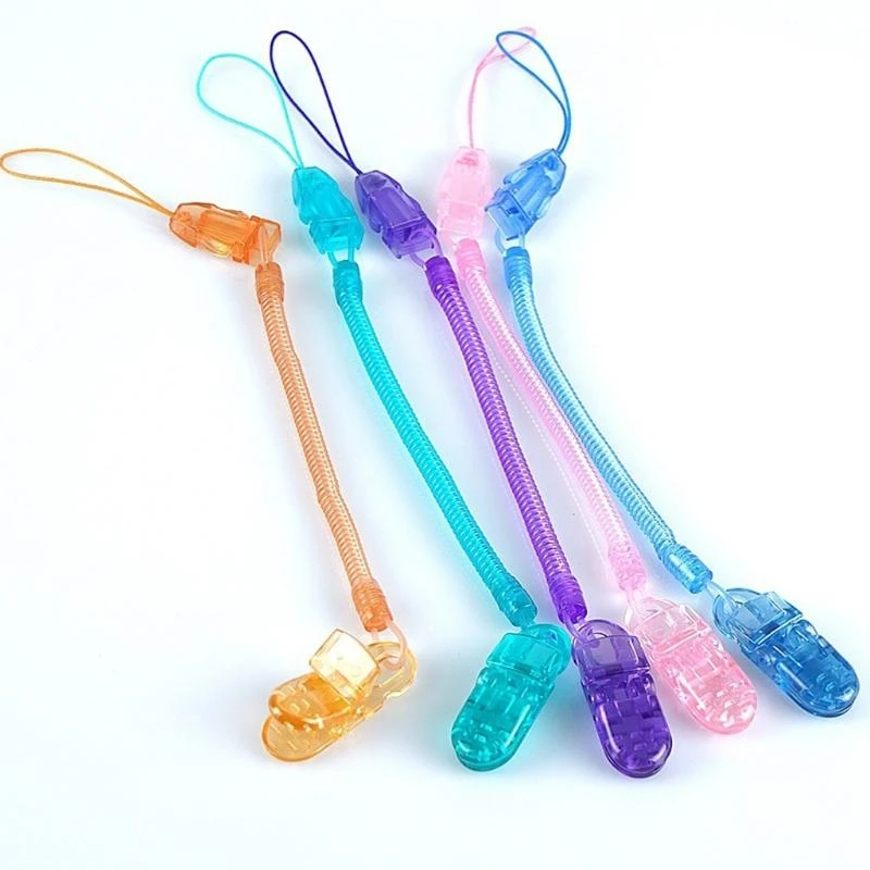 

M76C Baby Pacifier Clip Chain Tractile Spring Coil Dummy Nipple Soother Holder Chain for Infants Newborn