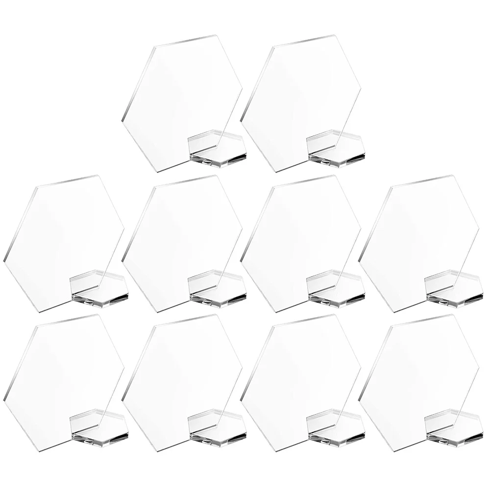 

10pcs Hexagonal Table Cards Acrylic Wedding Signs Reusable Blank Number Banquet Party DIY Decorations Lightweight
