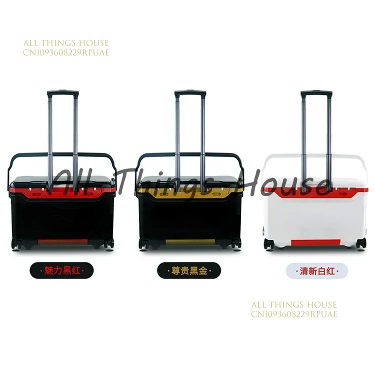 

36L Fishing Ice Box Tackle Box Outdoor Trolley Case Flat Cover Adult Fishing Seating Cooler Box Tool Boxes With Wheels
