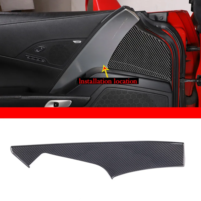 

For 2014-2019 Chevrolet Corvette C7 Real Carbon Fiber Car Styling Car Main driver's Inner Door Panel Cover Sticker Auto Parts