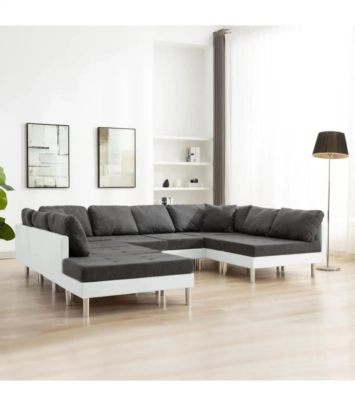 Sofa sofa modular white synthetic leather