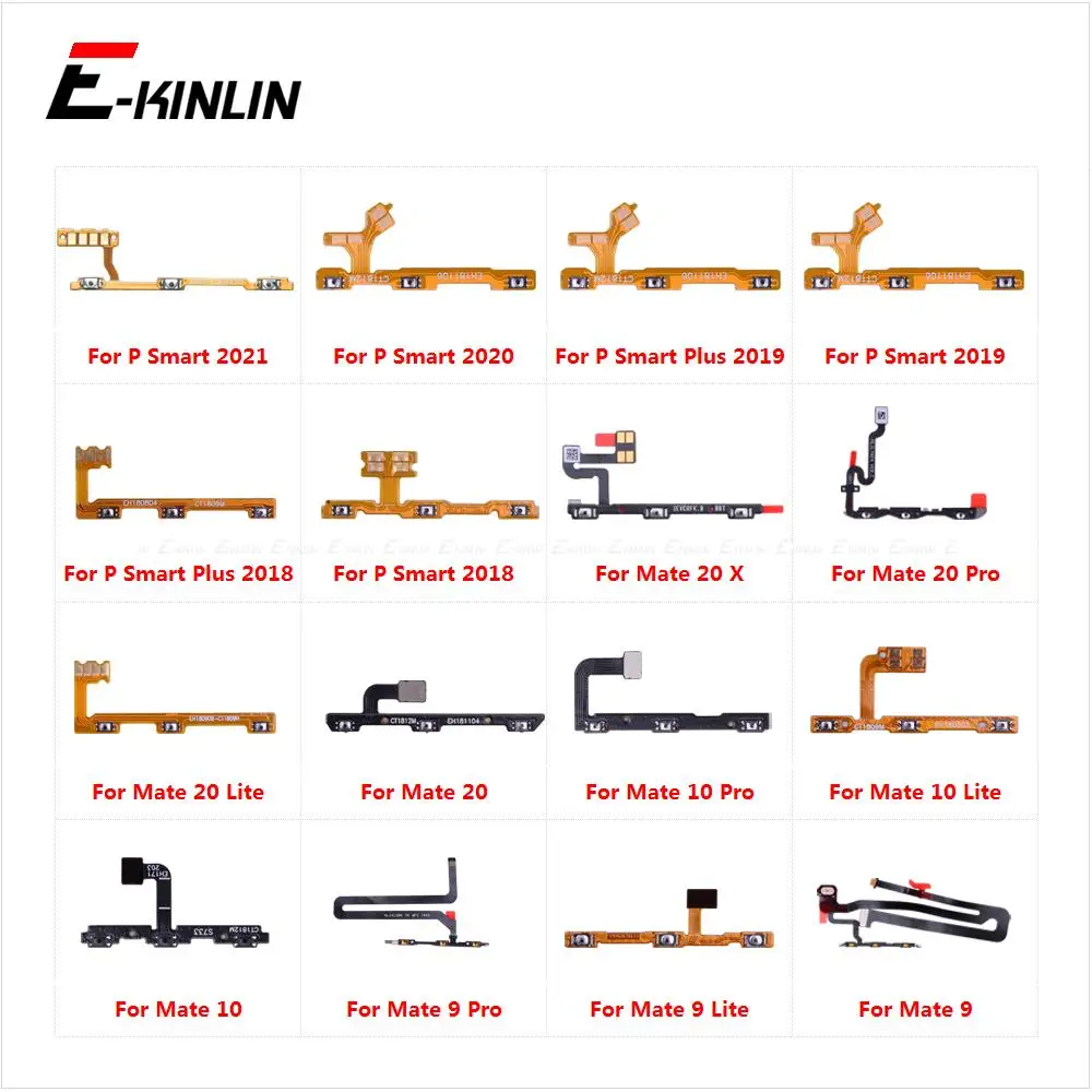 Switch Power ON OFF Button Flex Cable Ribbon For HuaWei Mate 20 X 10 9 Pro Lite P Smart Plus 2021 2020 2019 Mute Volume Key Part