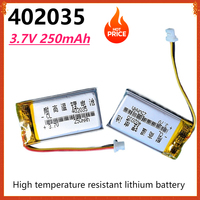 10 PCS/5PCS 3.7V 250mAh Lipo Rechargeable Battery 402035 + 1.25mm 3Pin Plug for Driving Recorder Headset Electronic Products