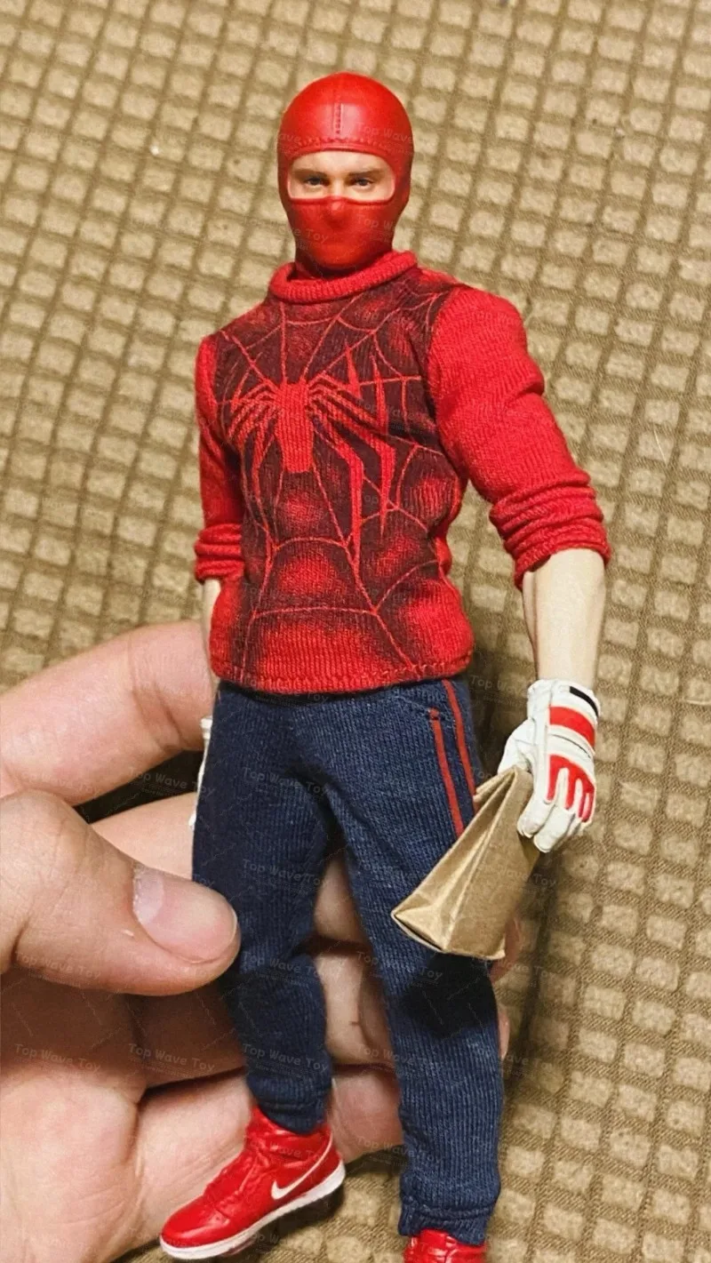 New In Stock RemadCustom 1/12 Tobey Maguire Spider Print Cloth Wrestler Action Figure Combat Mask Head Replacement 6" Male Toys