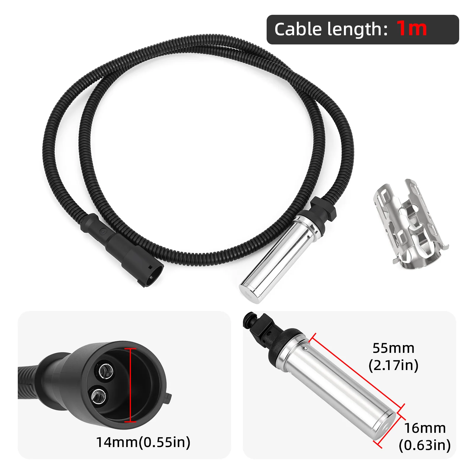 ABS Sensor ABS Wheel Speed Sensor Straight Bent Type 1M 1.5M 2M Sensor For MERCEDES-BENZ MB ACTROS ATEGO AXOR Car Accessories