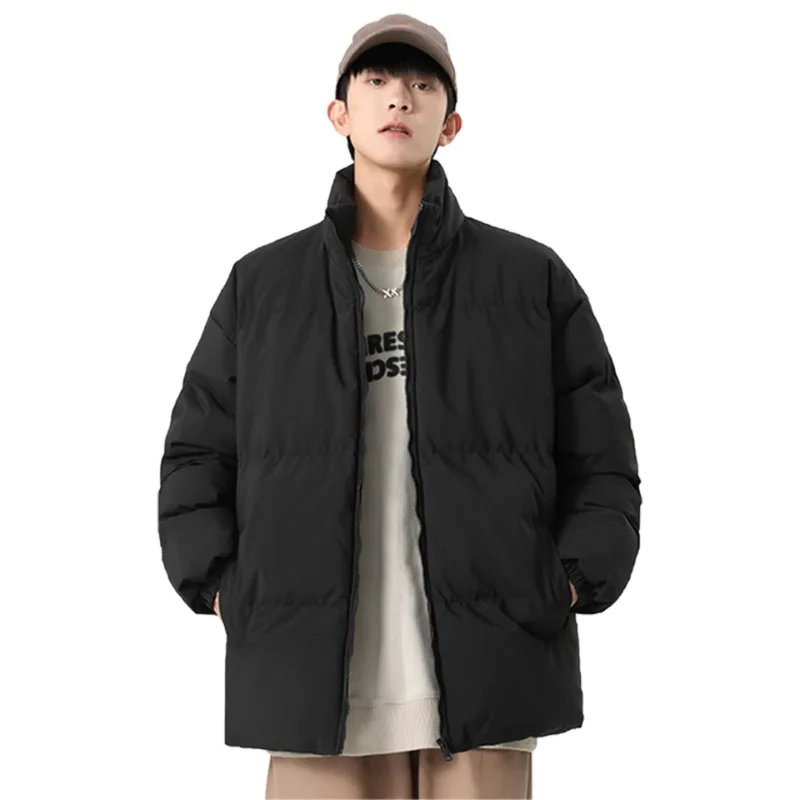

Winter Parkas Cotton Coat Men's Women's Jacket Warm Couple Puffer Jacket Thick Windproof Outerwear Stand-up Collar Long Sleeve