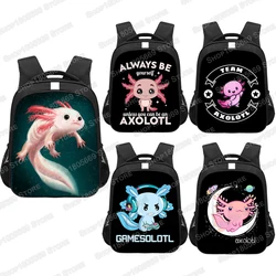Cartoon Pet Salamander/Axolotl Print Backpack Children School Bags Boys Girls Kindergarten Bag Student Kids Bookbag Gift