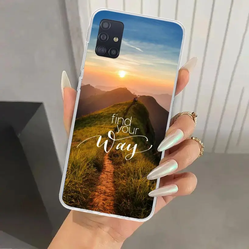 Travel Mountain Beach Proverb Phone Case for Samsung Galaxy A51 A50 A71 A70 A41 A40 A31 A30S A21S A20S A10S A20E A11 A01 A6 A7 A