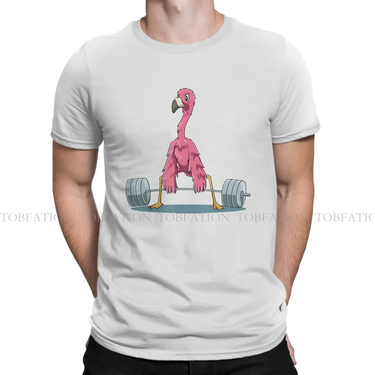 Flamingo Animals 100% Cotton TShirts Weightlifting Deadlifting Powerlifting Gym Personalize Men\'s T Shirt Clothing Size S-6XL