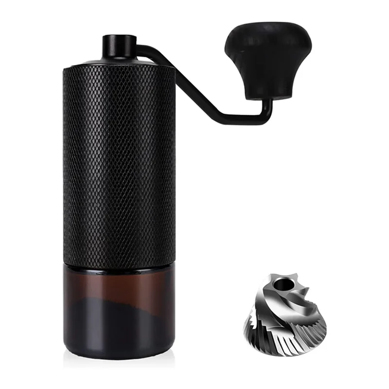 ABLN-Manual Coffee Grinder Manual Burr Coffee Grinder Black For French Press/Espresso/Turkish - Double Bearing