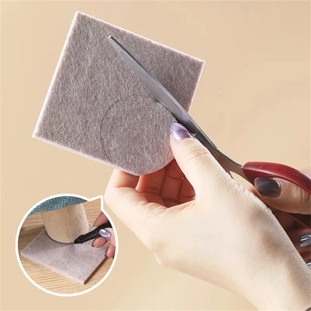 Thicken Self Adhesive Felt Chair Leg Pads Floor Protectors Furniture Legs Table Leg Covers Round Bottom Anti-Slip Pads 72PCS