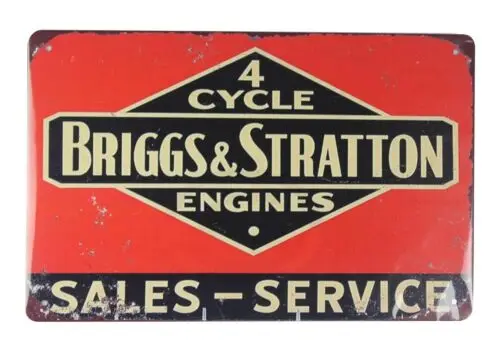 reproduction home Briggs Stratton engines garage tin metal sign sign