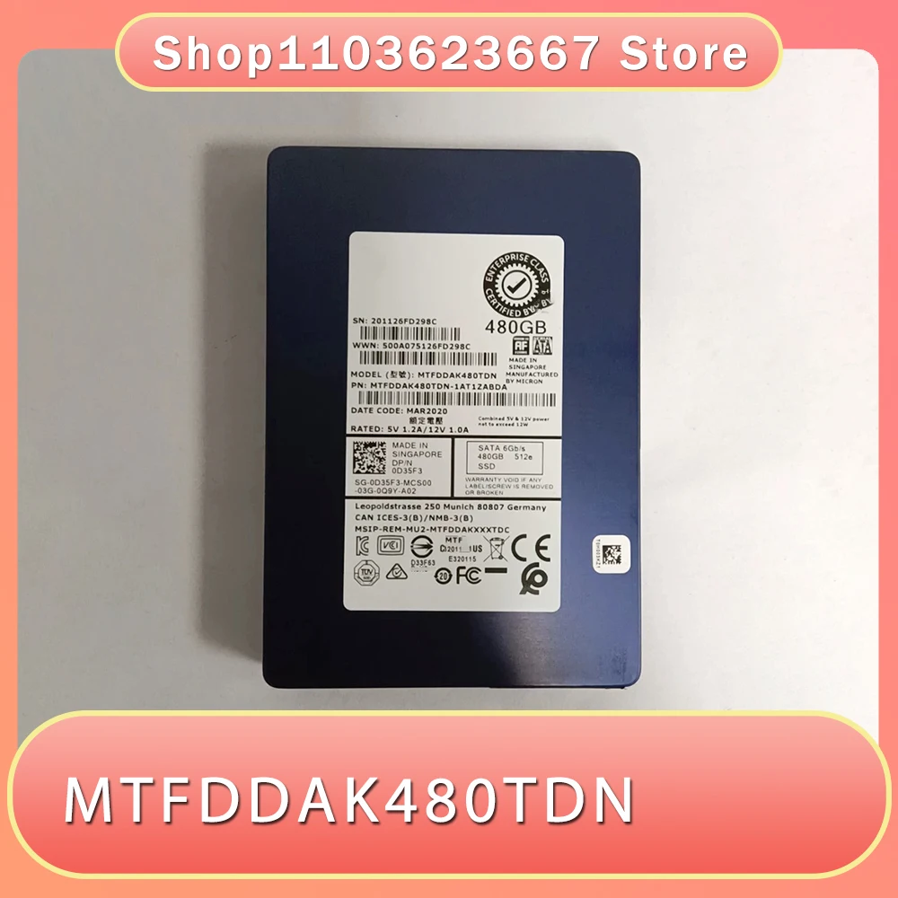 480GB SSD R740 Hybrid Solid State Drive D35F3 0D35F3 MTFDDAK480TDN