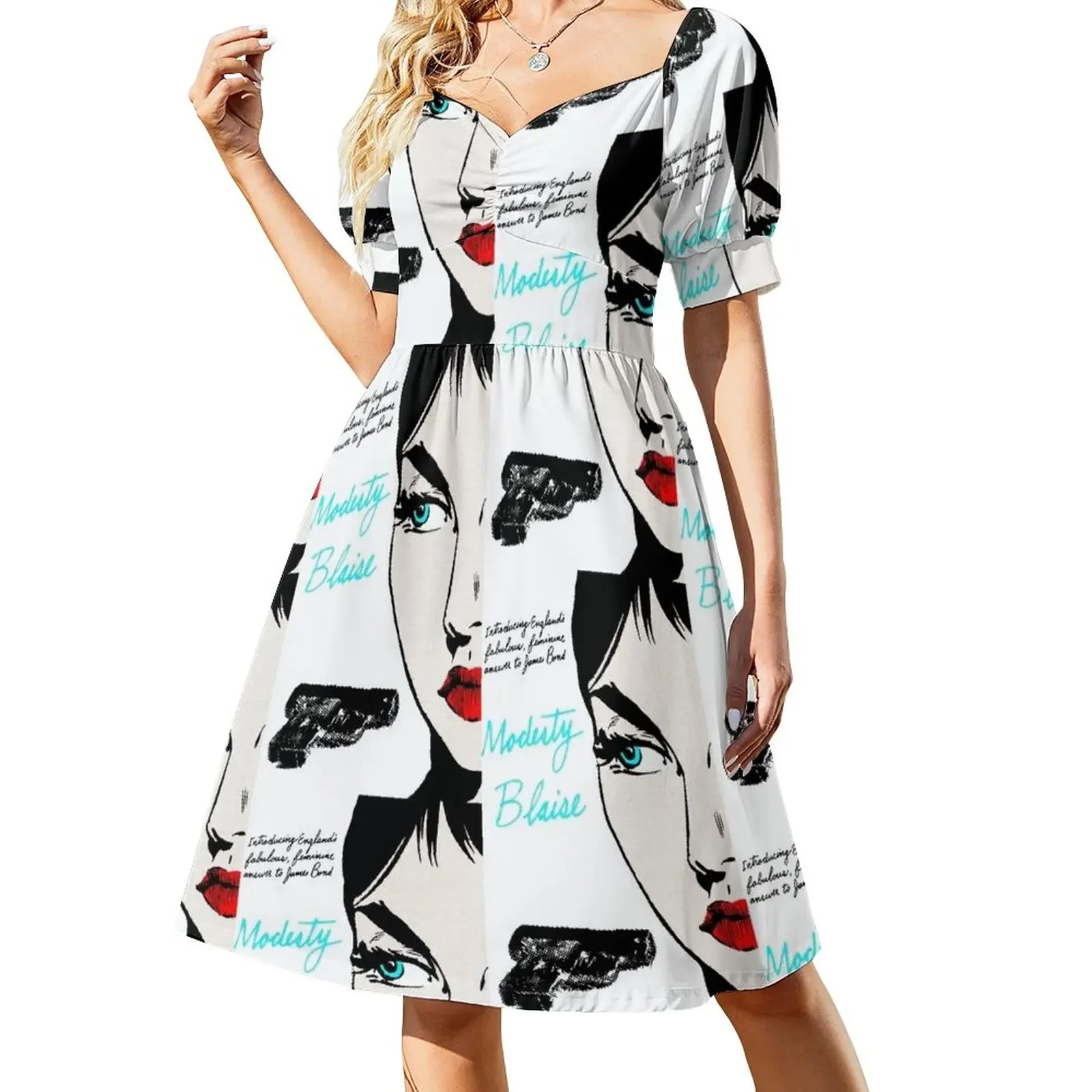 Pulp Fiction ( Modesty Blaise Cover ) Short-Sleeved Dress birthday dress summer dress